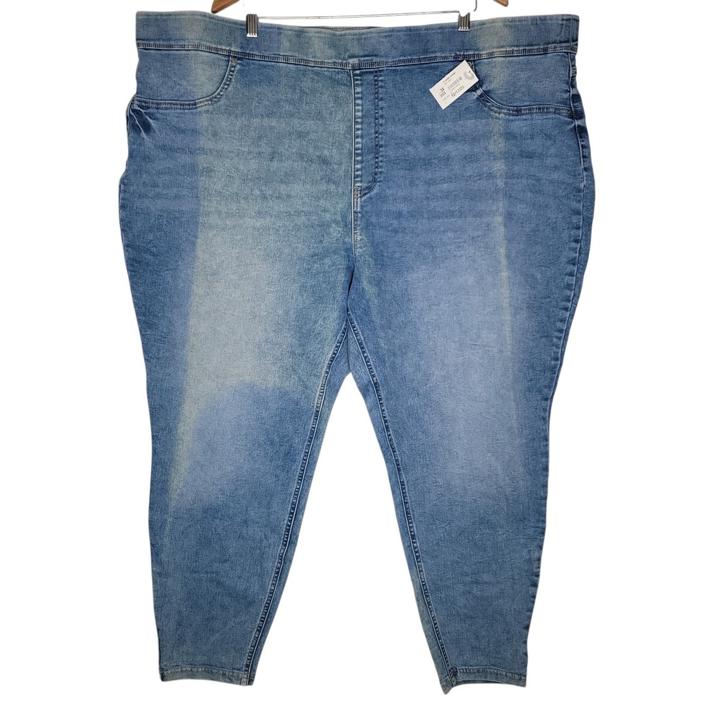 Terra & Sky Women's Size 4X 28W-30W  Pull On Blue Jeggings High Rise Skinny NWT